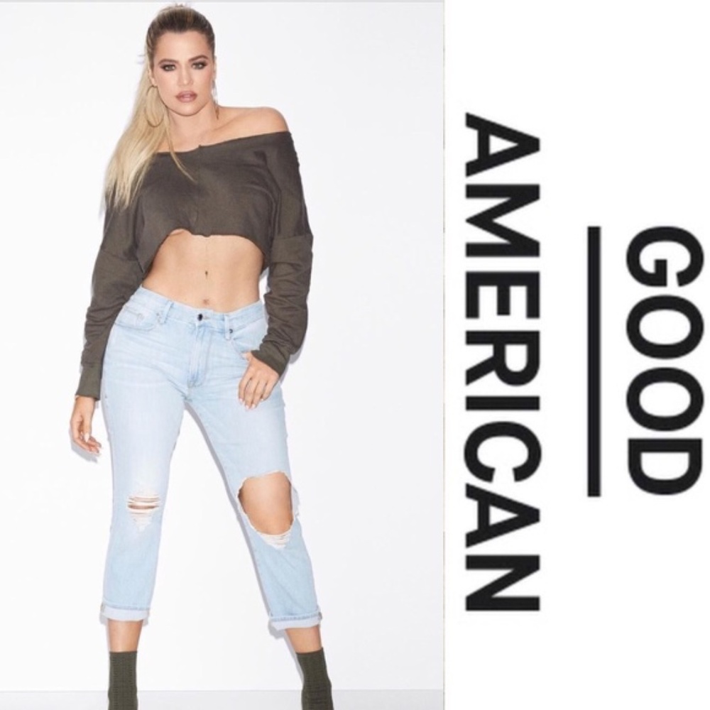 Good American Good Cuts Distressed Jeans